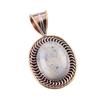 Natural Dendrite Opal 925 Solid Sterling Silver Gift TwoTone Pendant 1.50" U8t27