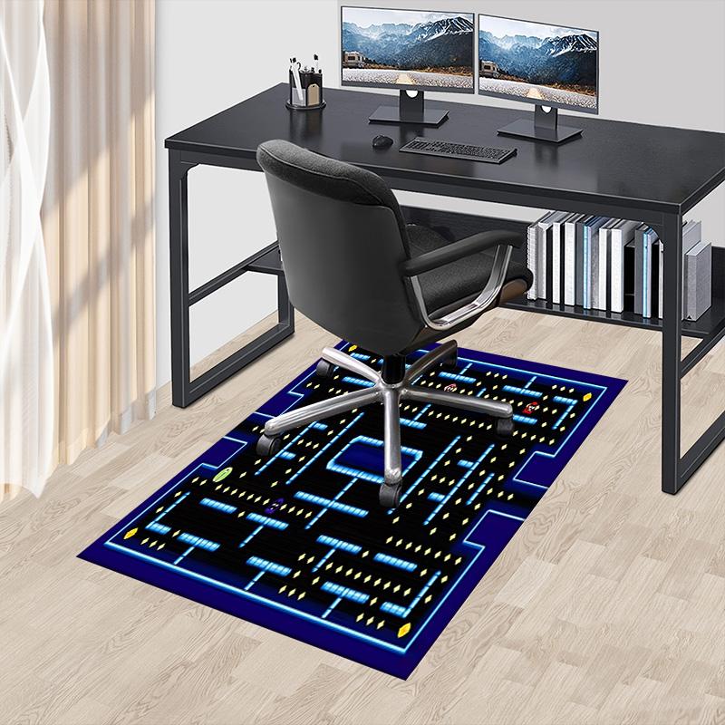 1pc Pacman Maze Adventure Carpet for Playroom Bedroom Living Room Sofa Home Decor,kids Game Area Rug Non-slip Floor Mat Y730144