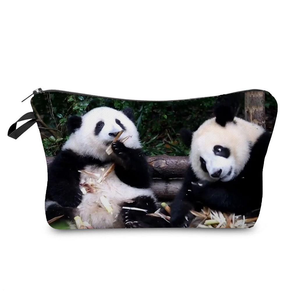 Women  Panda Print Cosmetic Bag Toiletries Organize Travel Storage Case KTB