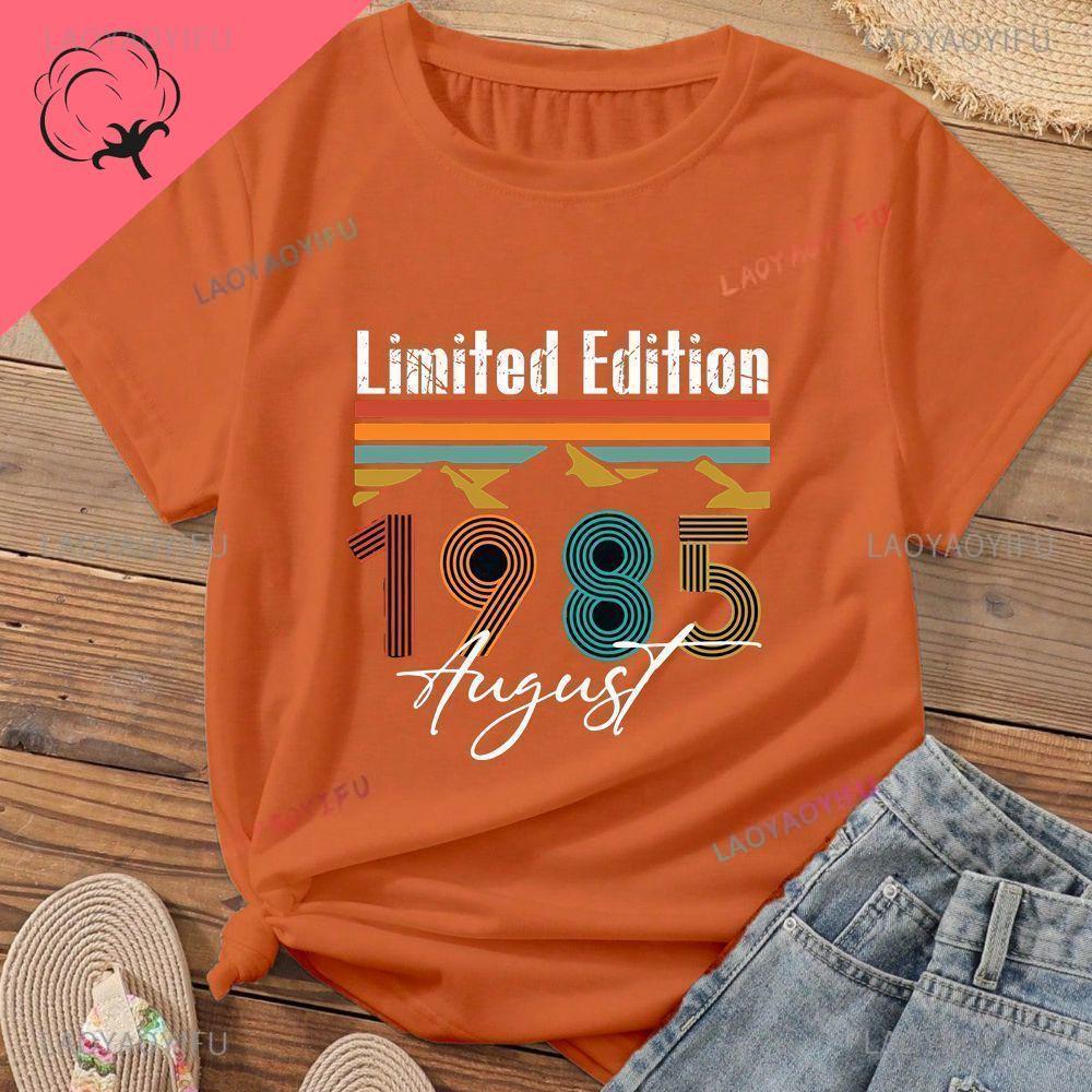 Gift for Colleagues and Friends on 40th Birthday, Party Trend of Y2K Short-sleeved Pattern Cotton T-shirt S