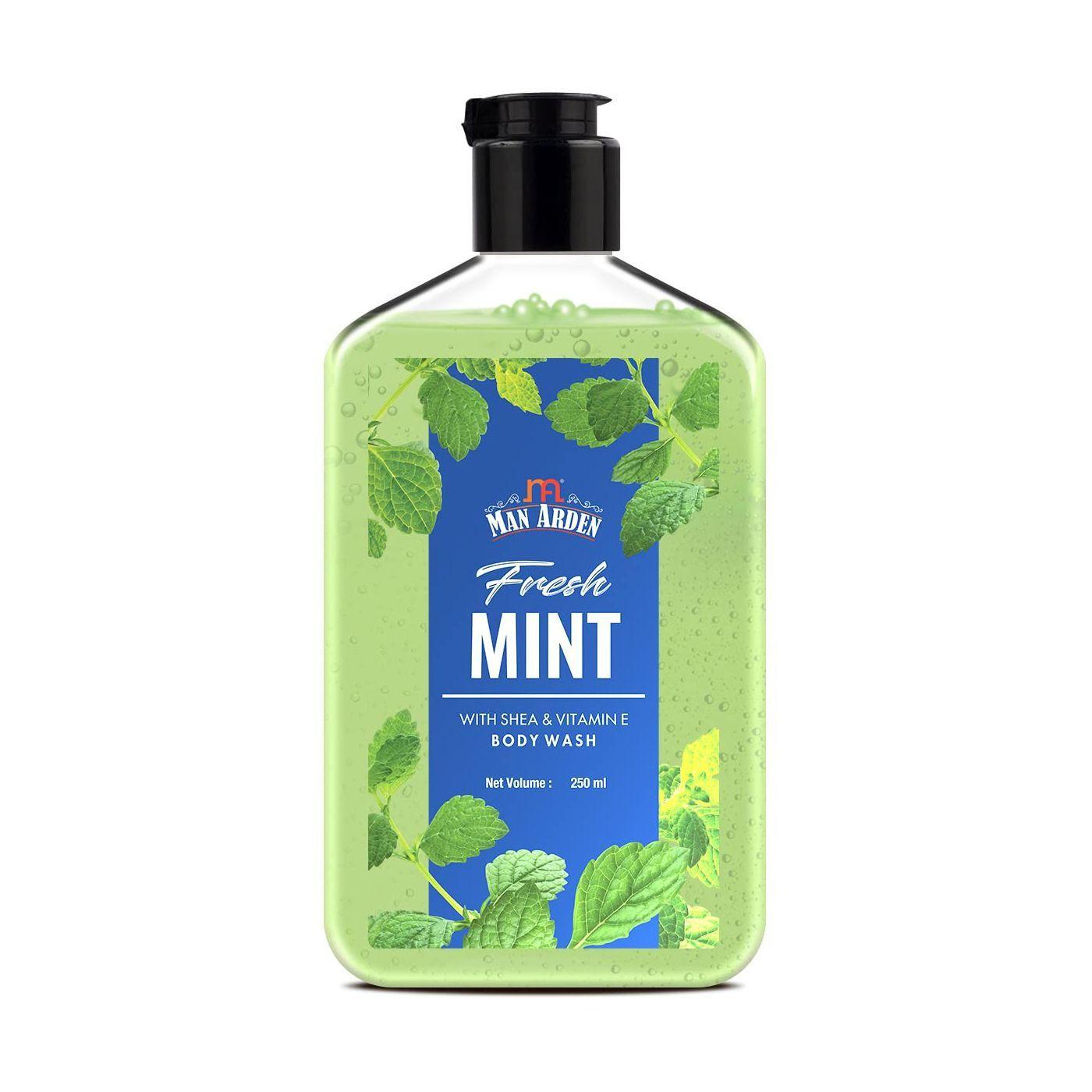 Гель для душа Мятная свежесть с маслом Ши и Витамином Е (250 мл), Fresh Mint Body Wash with Shea & Vitamin E,  Man Arden