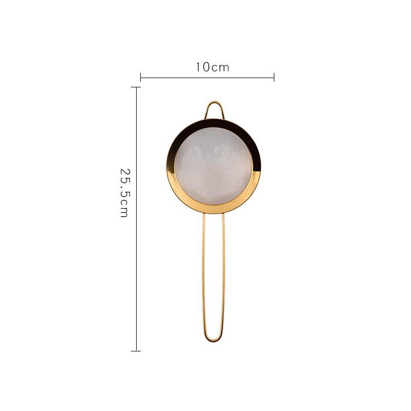 201/304 Golden Stainless Steel Strainer Soybean Milk Fruit Juice Colander With Hooks Fine Mesh Flour Sifter Home Kitchen Gadget