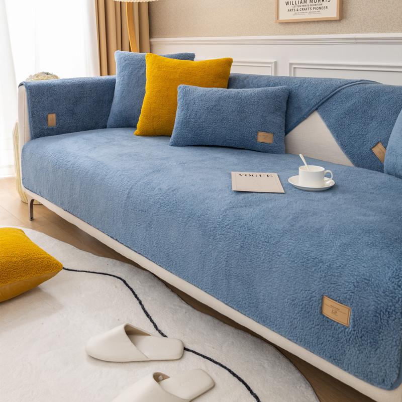 

Осенне-зимний новый плюшевый супер мягкий однотонный чехол для диванной подушки современный простой противоскользящий диванная подушка полотенце 70*70cm