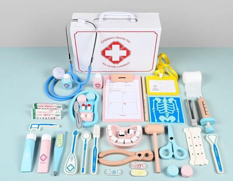 High-Quality Wooden High-Quality Doctor High-Quality Play High-Quality House High-Quality Toy Collection kit High-Quality Simulation High-Quality