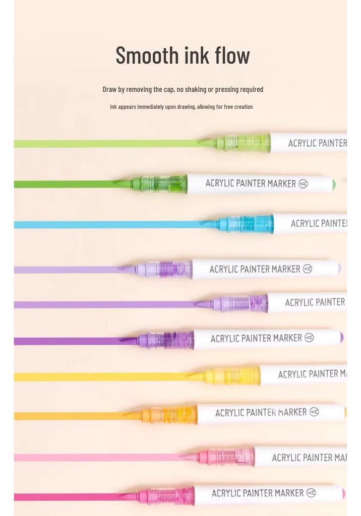 Blue Fruit Liquid Acrylic Brush Markers - Student Art Set