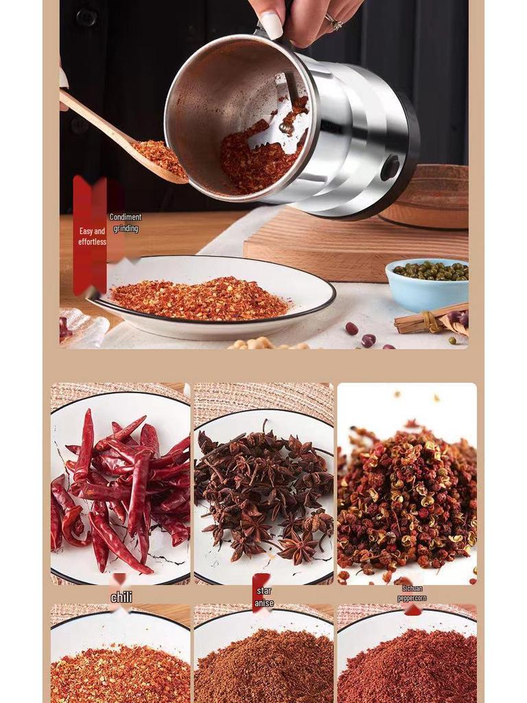 Wielofunkcyjny Młynek Elektryczny do Superdrobnych Ziaren, Zbóż i Ziaren Kawy