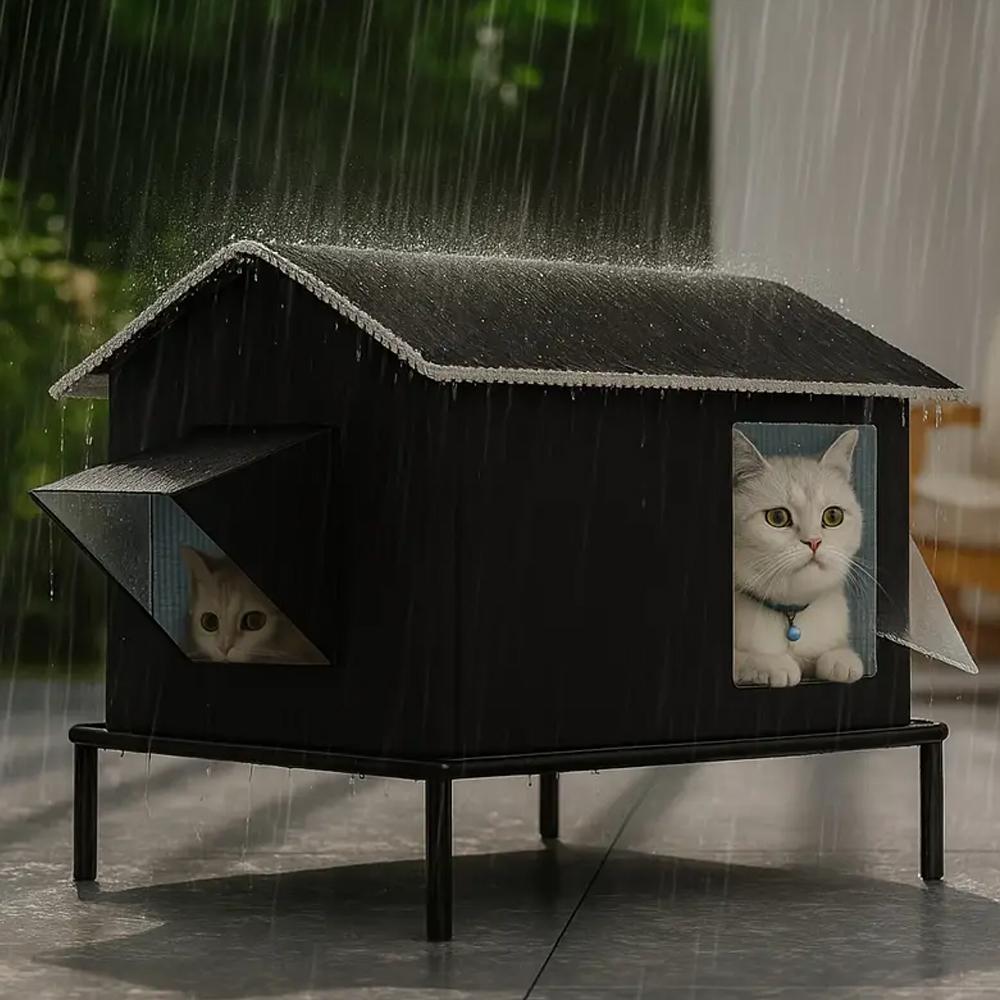 Elevated Pet House-Bed Moisture-Proof Design Cat House Weatherproof for Indoor or Outdoor Use Fits Small or Medium Pets
