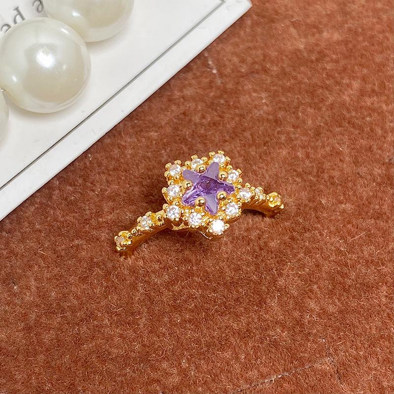 Mittelalterlicher Vintage Geometrischer Mikro-Inlay Personalisierter Öffnungsring Damenmode Retro Kalter Wind Nischendesign Ring