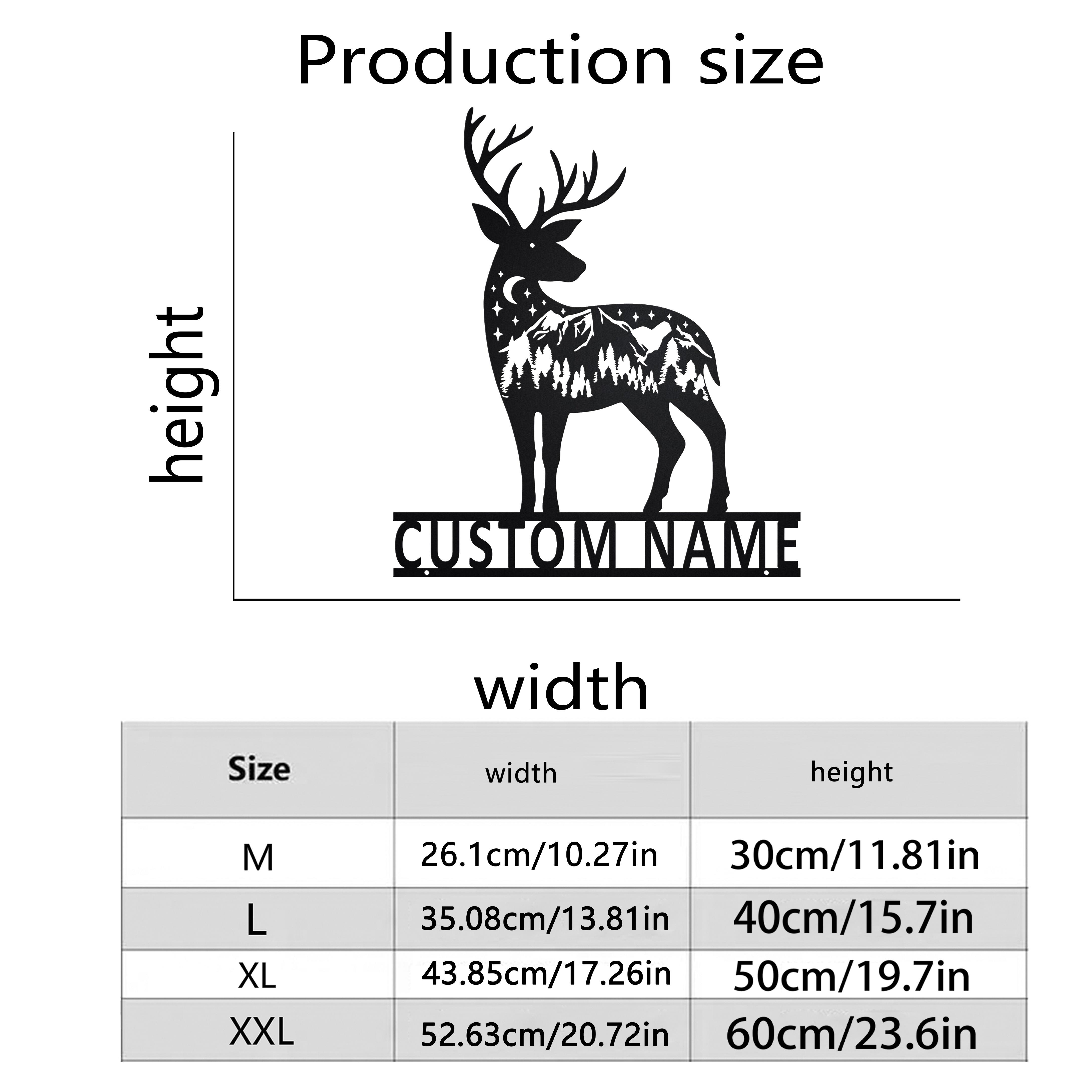 

Matte Finish Metal Sign Deer Wall Art Removable Home Door Decor 30cm