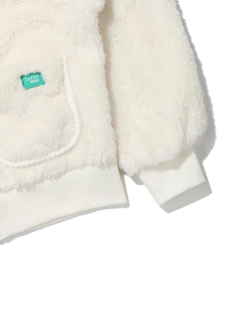 Bibissieoseu Women'S Patch Pocket Fleece Jacket_Ivory
