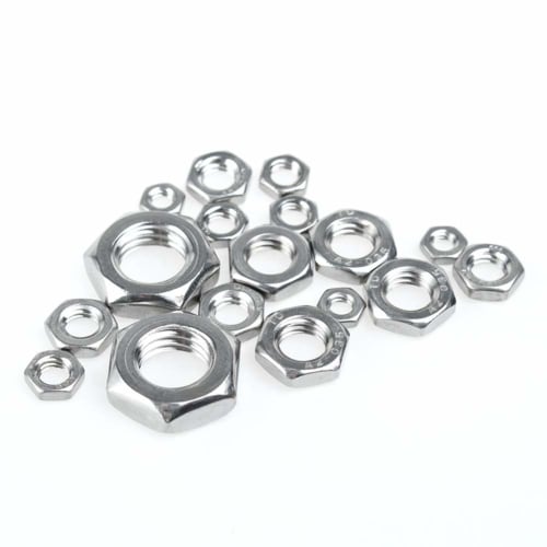 Xiedeai Hex Head Lock Nuts - Stainless Steel Metric Thread Hex Thin Lock Nuts Hardware Fastener Tools M4 M5 M6 M10 M12 M14 M16