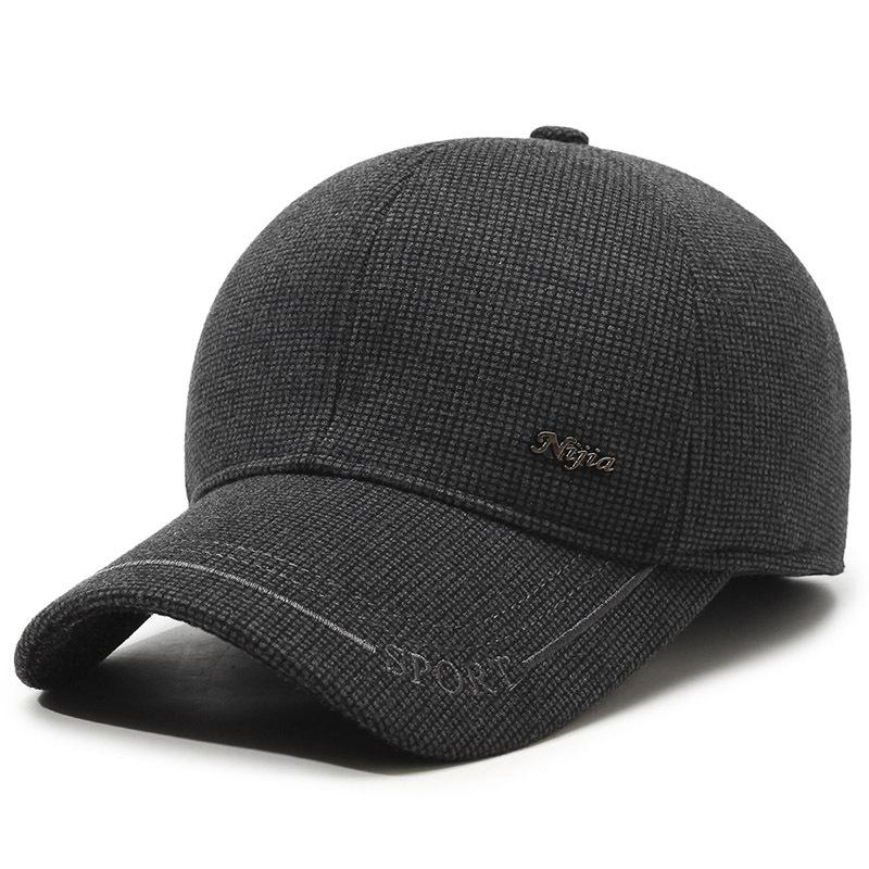 Winter Men'S Velvet Thickened Baseball Cap Middle-Aged And Elderly Outdoor Ear Protection Cap Casual Fashion Thermal Cotton Hat