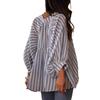 Summer Striped Long Sleeve Button Down Shirt, Loose Fit Casual Slimming Blouse Top for Women, European American Fashion Outerwear