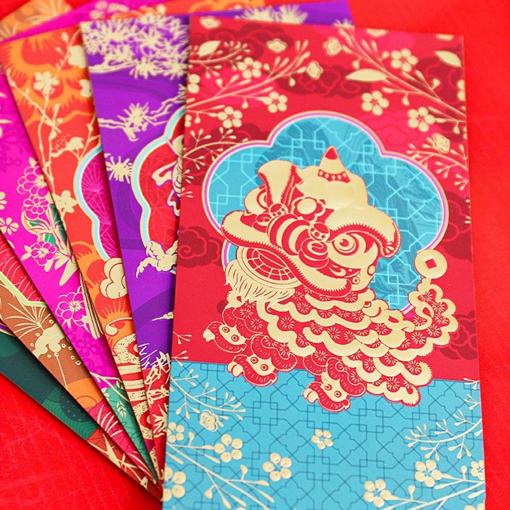 6pcs Thickened Red Envelope Chinese Style Money Envelopes Festive Accessory Money Bag  Gift