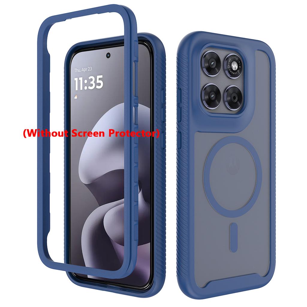 Shockproof Armor Skin Feel Matte Magnetic Phone Case For Motorola Moto G67 G77 Soft TPU Frame Translucent Acrylic Back Cover