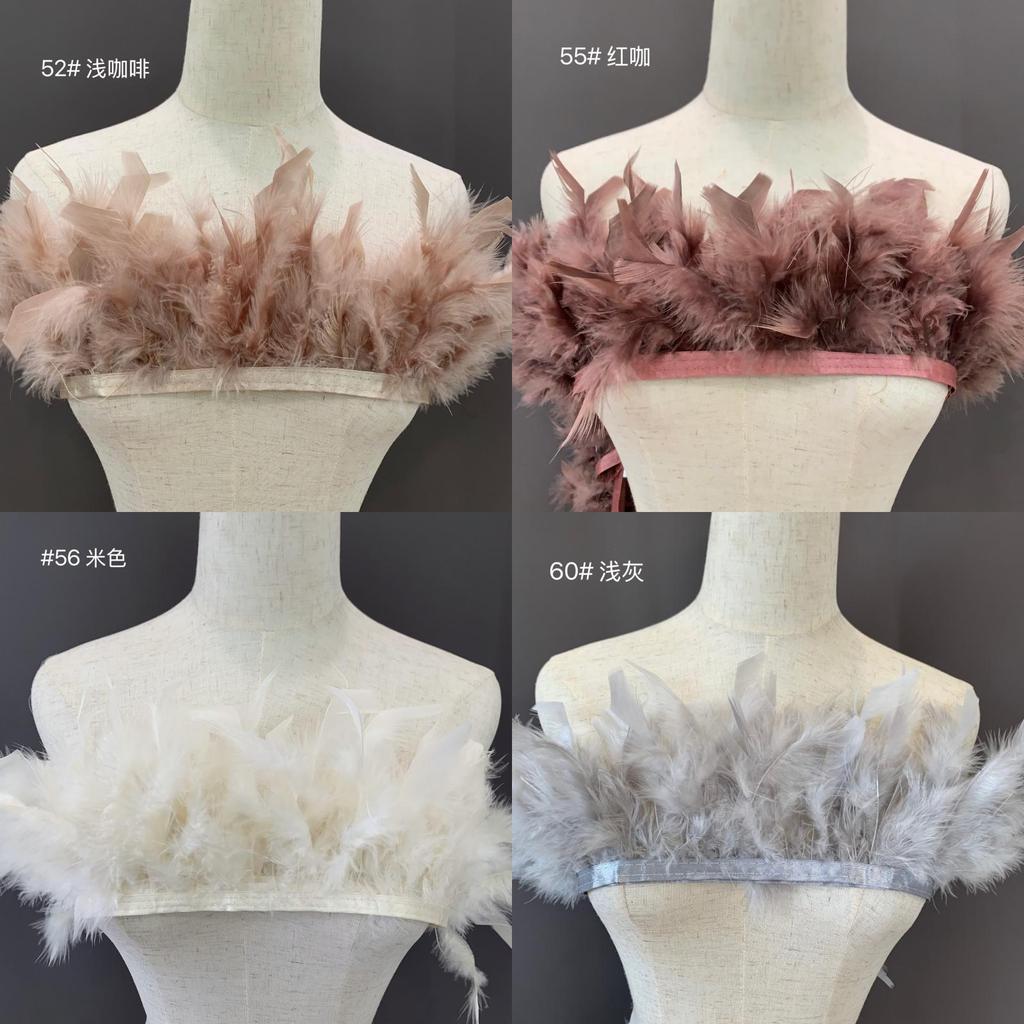 Buntes truthahnfederbesatz für Kostümdekoration Bühnenauftritt DIY Modeaccessoires
