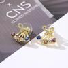High-End Korean Dopamine Colored Zircon Bow Earrings