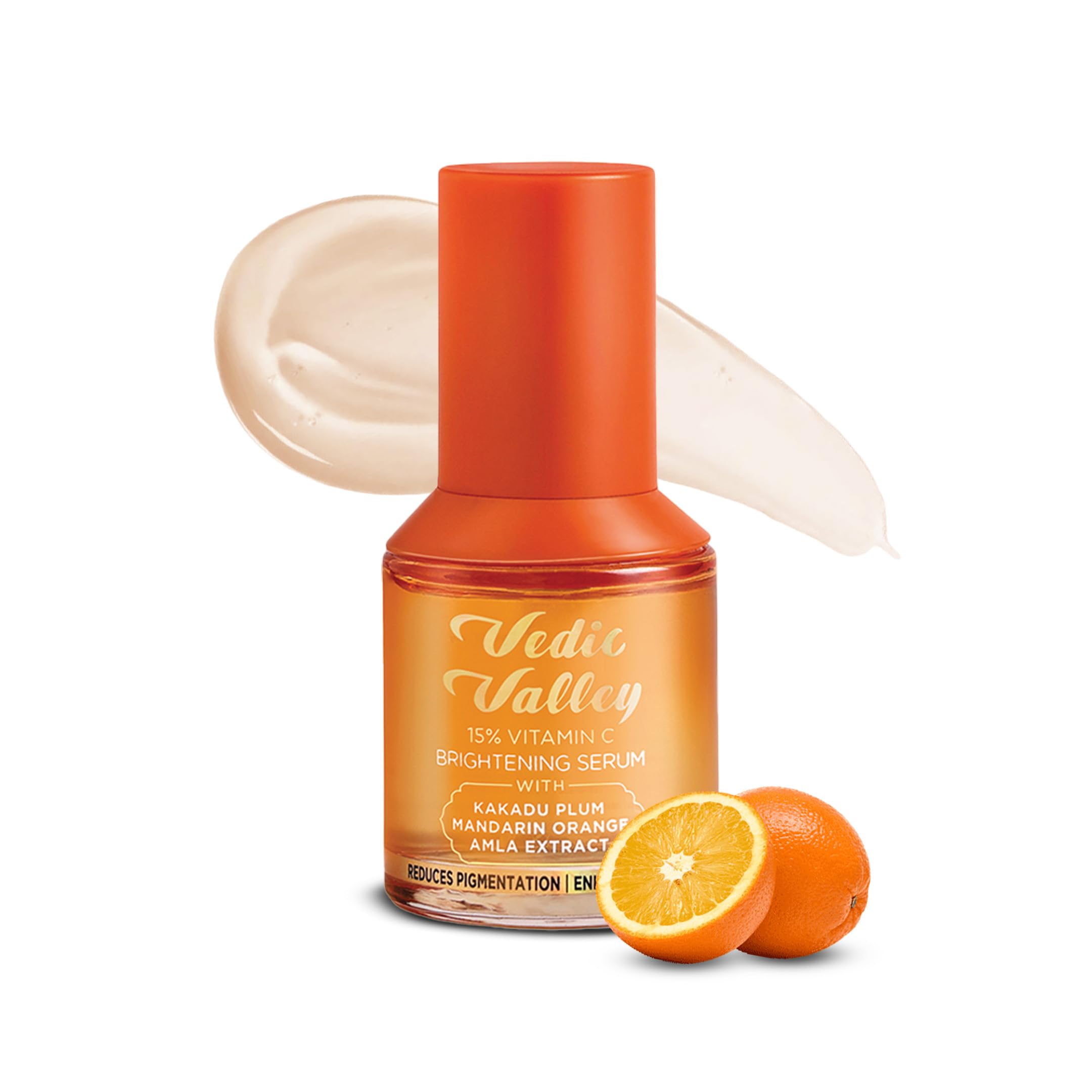 Vedic Valley 15% Vitamin C Face Serum for Brightening, Pigmentation and Dark Spots with Kakadu Plum, Mandarin Orange and Amla Extract | Anti Ageing