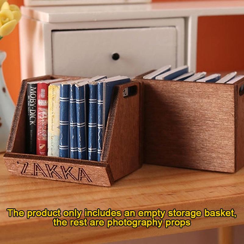 [JN]1Pc 1:12 Dollhouse Miniature Storage Basket Book Food Fruit Storage Model Home Kitchen Decor Toy