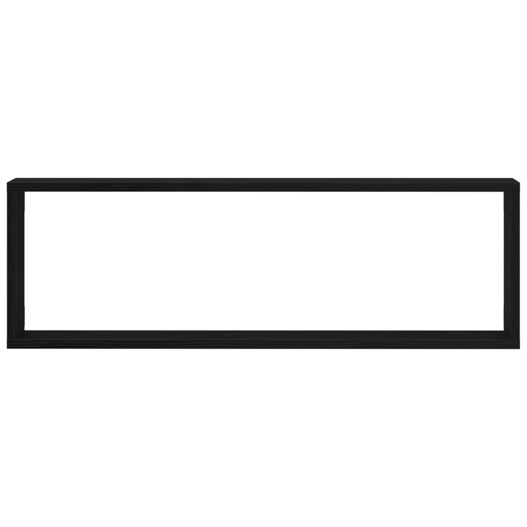 Schwarze Eiche 2-teiliges Wandregal-Set, wandmontiertes dekoratives Aufbewahrungsregal, Wanddisplay-Regal, 80 x 15 x 26 cm