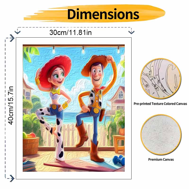 Disney DIY Oil Painting Kits Woody Jessie Hand Painting Home Decor Craft Gift Ideas Canvas Wall Art Paint by Numbers Bedroom Decor