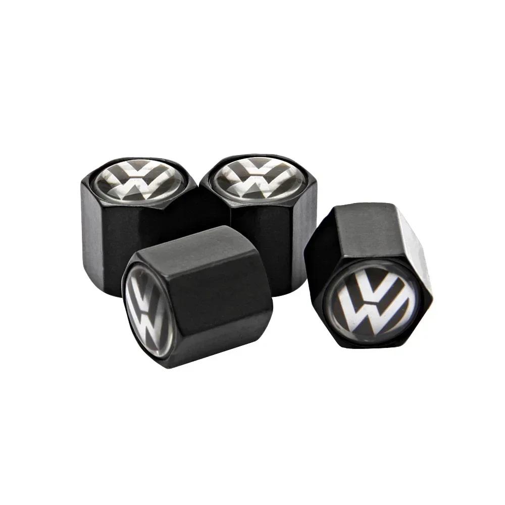 New New 4pcs Car Wheel Tires Valve Caps Tyre Dust Covers For Volkswagen GTI Passat Touareg Tiguan Golf Bora Jetta CC Beetle P