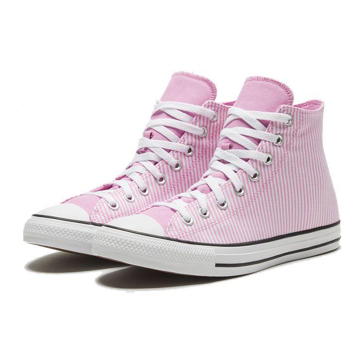 Converse Chuck Taylor All Star Pink Stripes Fashion Comfortable Lightweight High-Top Canvas Shoes Unisex Sneakers 166865C