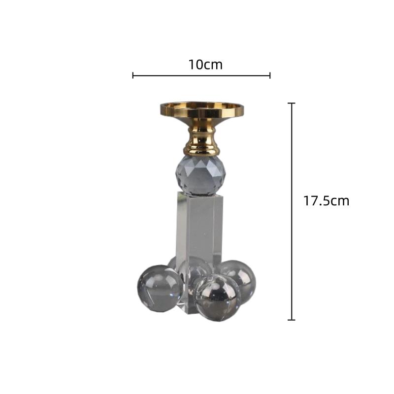 Стеклянный подсвечник Геометрический кристалл Ремесла Подсвечник Прозрачный хрустальный шар Канделябр Аксессуары для украшения дома