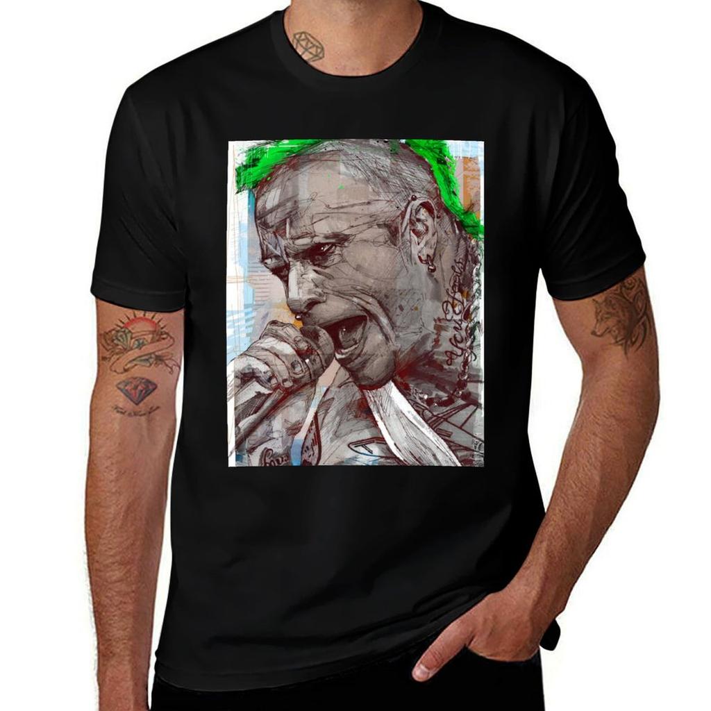 Camiseta de Dibujo de Keith Flint Camiseta Casual Simple de Manga Corta