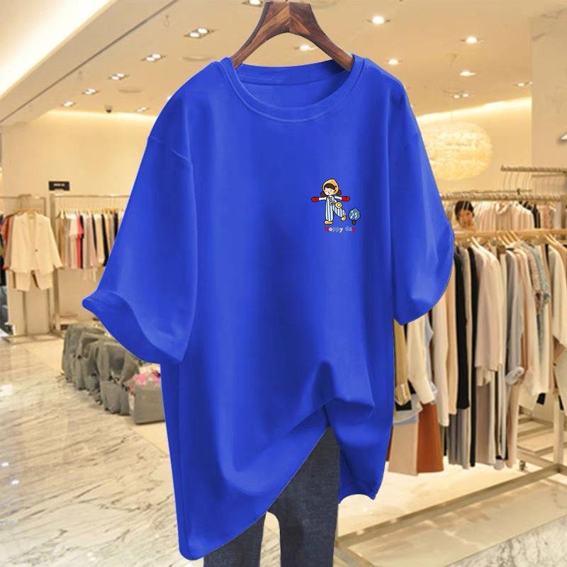 Pure Cotton Gray Short-sleeved T-shirt Women's Summer 2025 New Summer European Goods Large Version Foreign Loose Casual Top