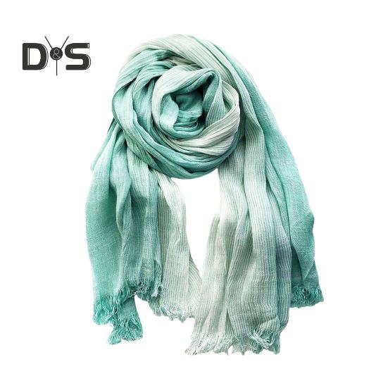 

Женский шарф в стиле пэчворк с цветной отделкой из кисточек, шаль с морщинами, мягкий, удобный, терморегулирующий шарф, аксессуар для одежды трава зеленый