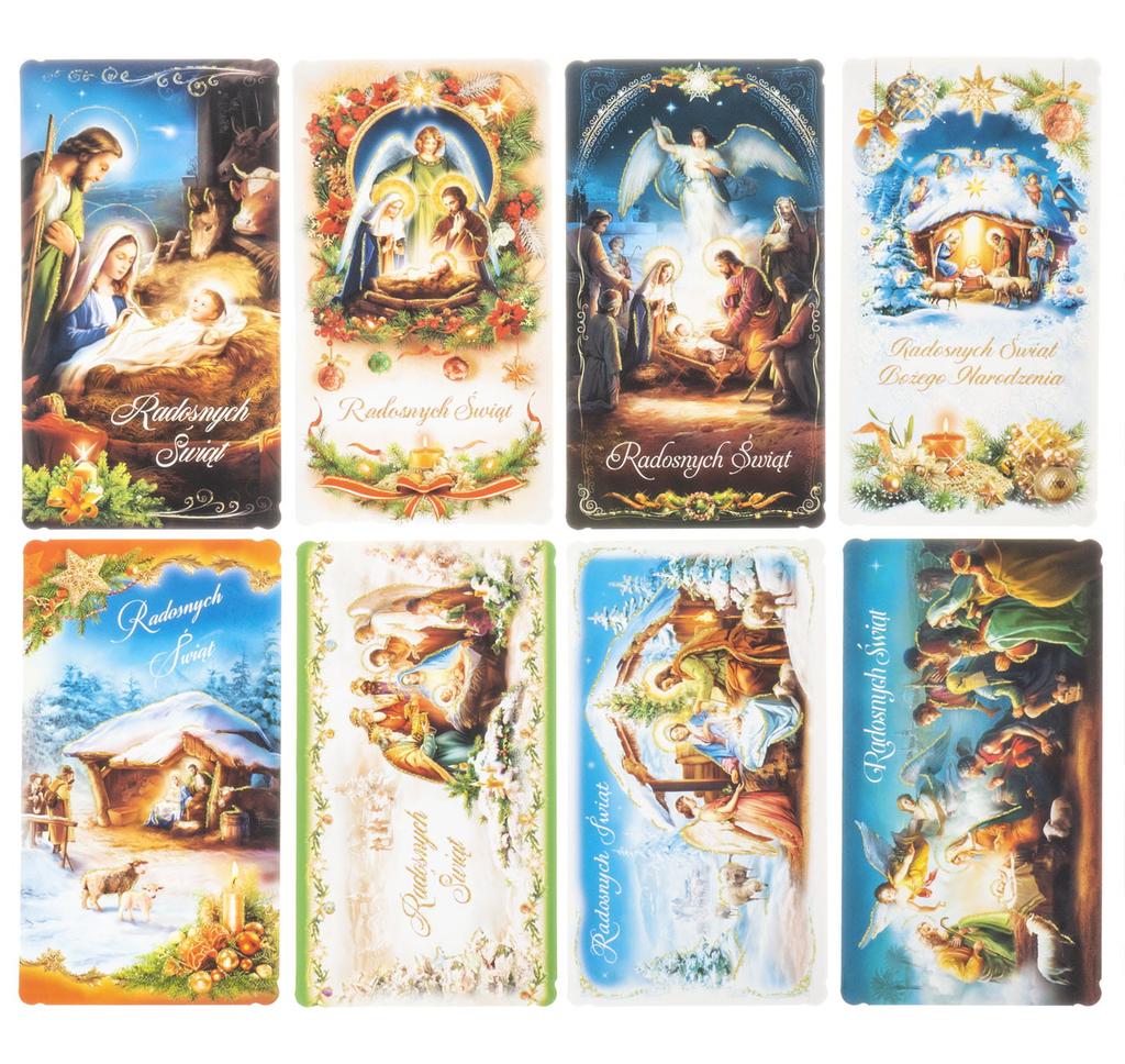 Set of 10 Pcs. Christmas Cards Dl