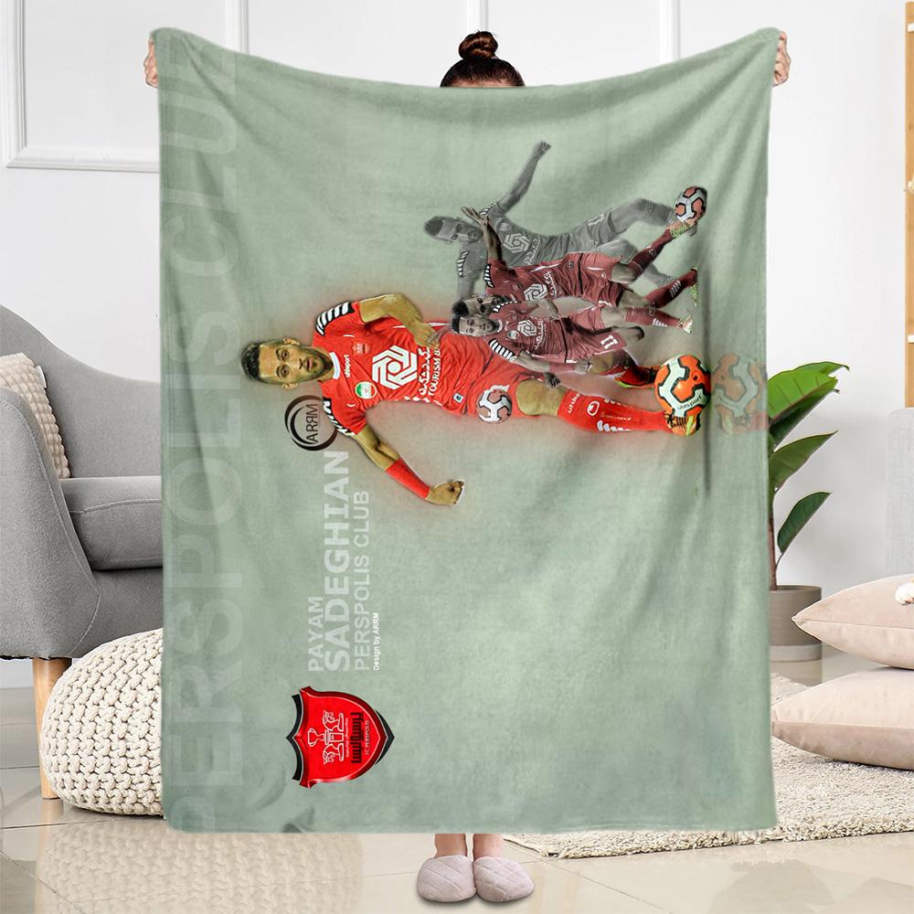 Soccer Player Victory. Blanket Warmthful Decor Great for Picnics Couch Bedding for All Occasions Digital Print Perfect Gift for Relatives and Friends