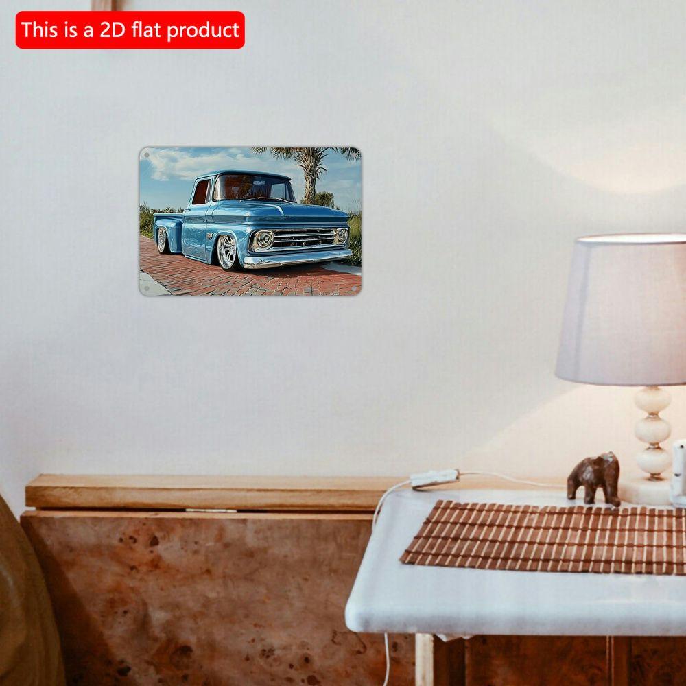 2D flat Wooden 30*20cm Retro Classic Truck Sign - Wall Art Decoration Garage Wall Decoration, Cafe Bar Club Living Room Wall Holiday Celebration