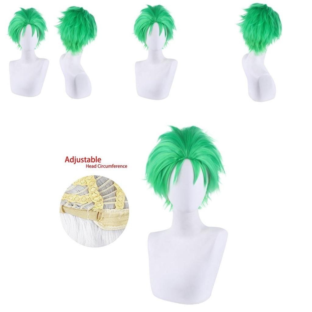 One Piece Roroya Zoro Cosplay Wig Premium Synthetic Silk Fiber Heat Resistant Halloween Costume Prop