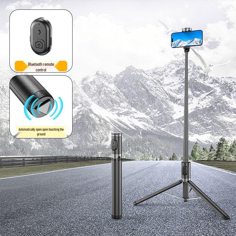 DP08 Bluetooth Selfie Stick & Tripod, 1.7m Telescopic Floor Stand for Phone Photography & Live Streaming, Portable for Travel