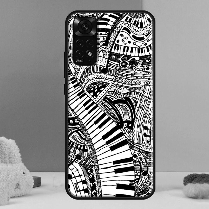Piano Keys Musical Case For Xiaomi Redmi Note 14 12 11 9 10 13 Pro 9S 10S 11S 12S Redmi 13C 10C 12C 14C Cover