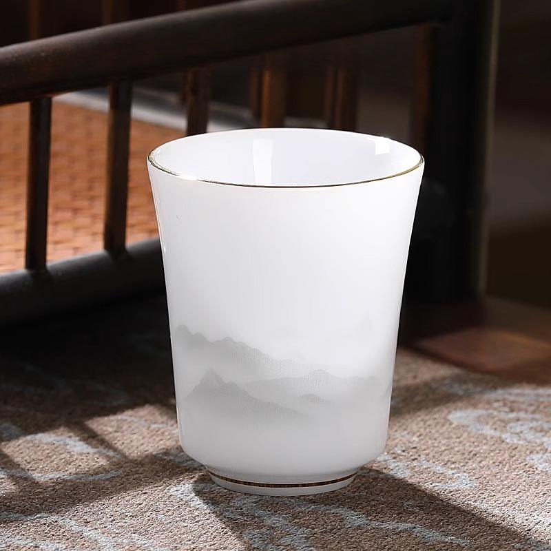 Porcelain Master Cup Ceramic Household Tea Tasting Single Cup Personal Special Kung Fu Tea Set High-end Light Luxury Tea Cup