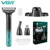 IPX5 Rated Washable Rechargeable Electric Shaver Long Battery Life Multi-Function 3-in-1 Nose Hair and Beard Remover and Eyelash Trimmer