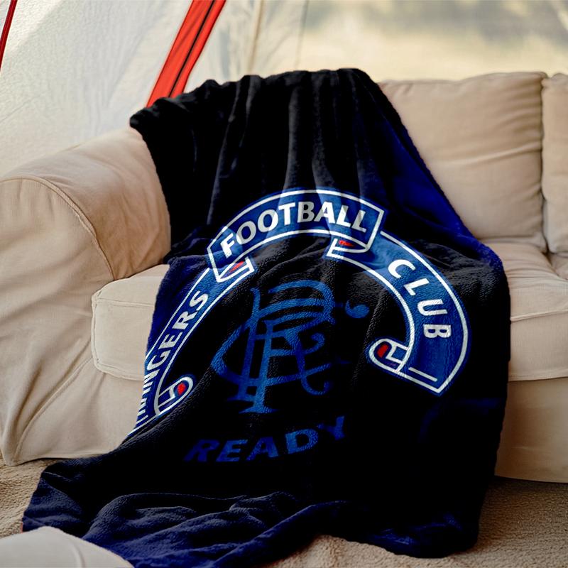 [1pc Rangers FC Blanket] All-Season Blanket - Cozy Blanket for Sofa Couch Home Decoration, Digital Printed Nap Blanket