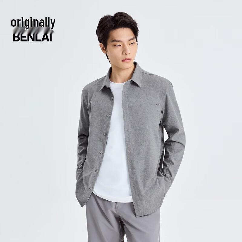Benlai Men's Anti-Wrinkle Casual Business Long Sleeve Shirt