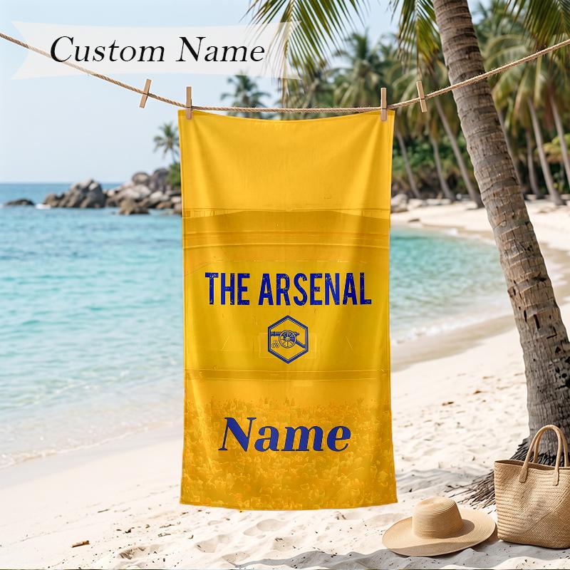 Arsenal Custom Name Printed Beach Towel Personalized Soft Towel For Swimming Beach Travel