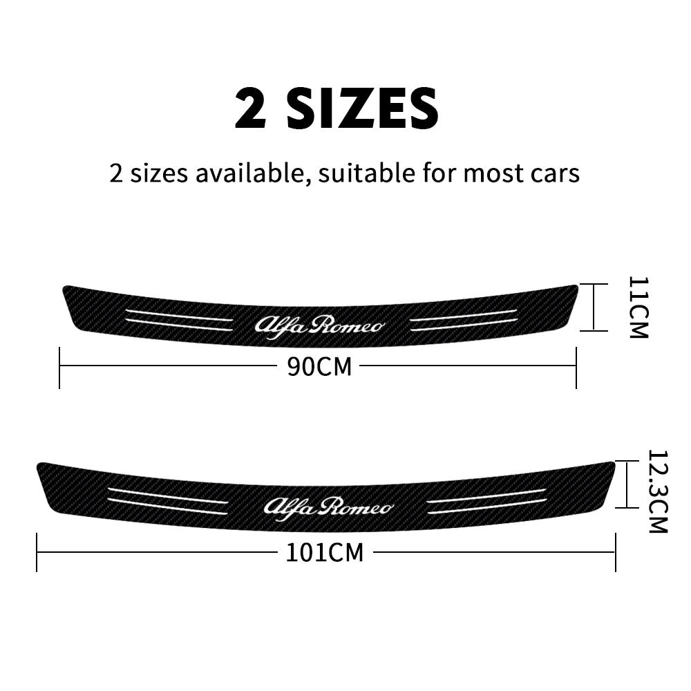 VKD2 1PCS Car Carbon Fiber Tail Trunk Rear Bumper Load Edge Protector Sticker For Alfa Romeo Giulia Mito Stelvio Sportiva Giulietta