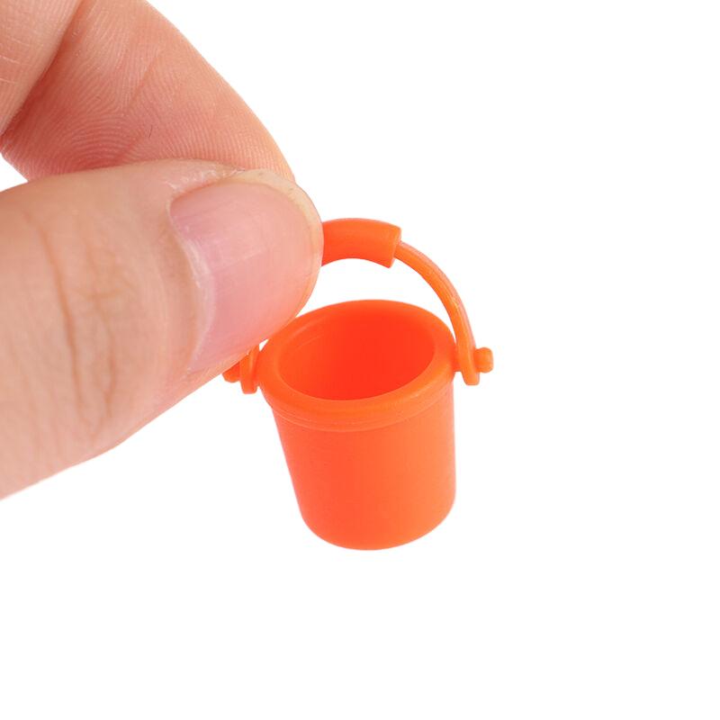 2Pcs 1/12 Dollhouse Mini Simulation Water Buckets Dollhouse Garden Beach Bucket Dolls House Accessories Pretend Play Toys
