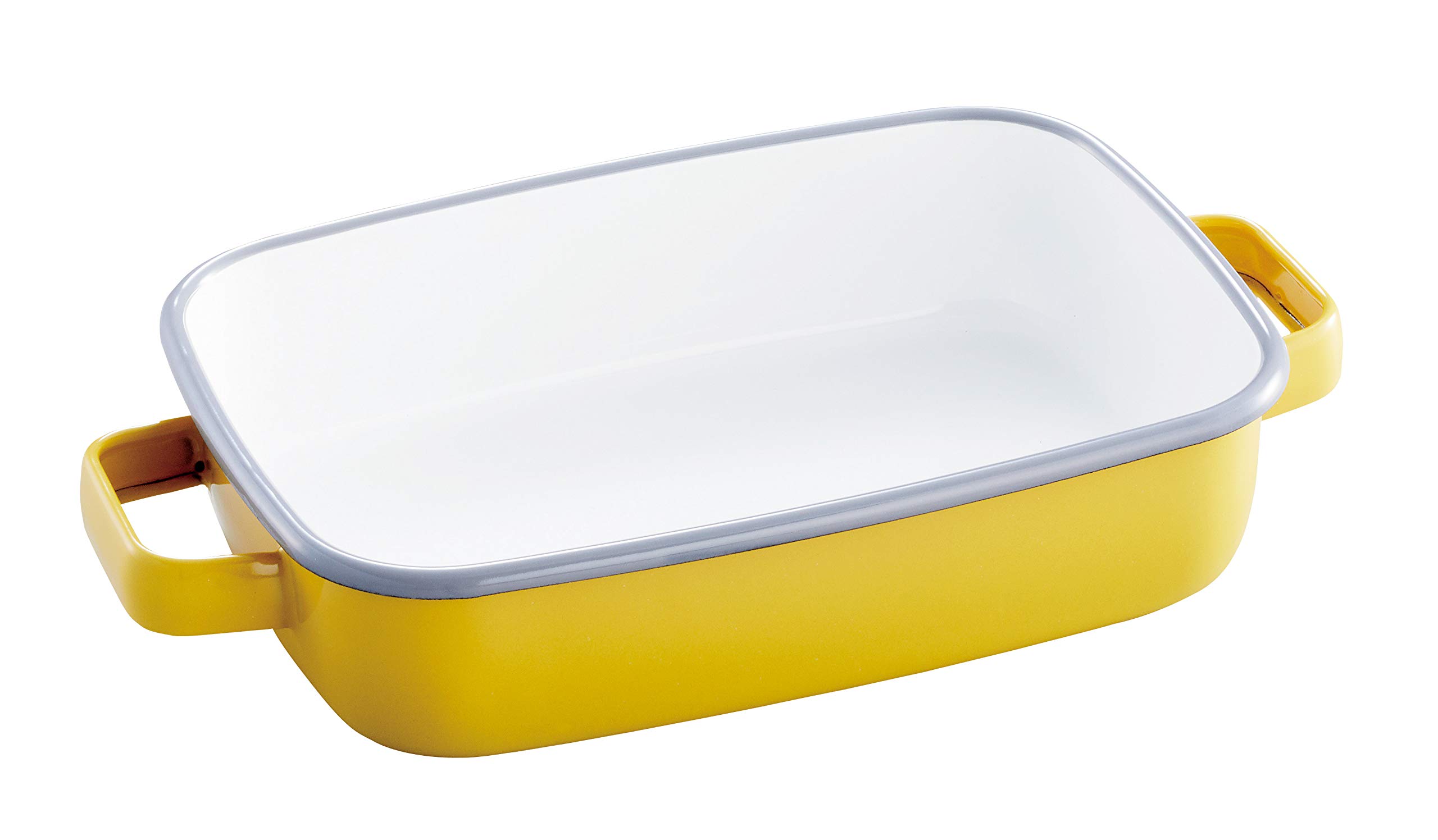 

365methods Fuji Enamel Oven Form для духовки Yellow x Light Grey Shallow S Size 0.9L YY-HS.Y