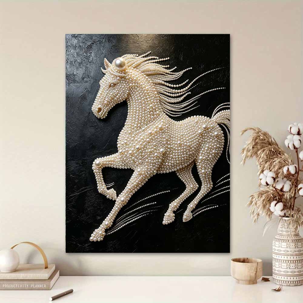 5D DIY Pearl Diamond Painting Kit Majestic Running Horse Full Drill Embroidery Mosaic Art Home Wall Decor Gift