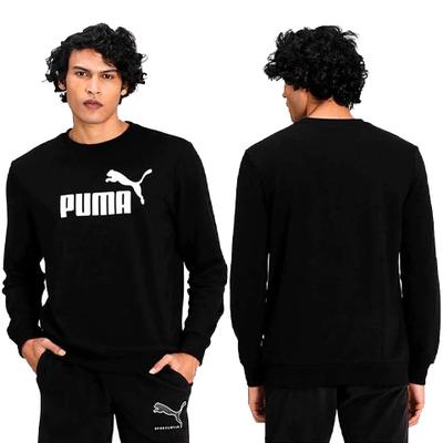 Puma Men Essential Big Logo Crew Sweatshirt Black 66% Cotton, 34% Polyester [586680 01] r.S