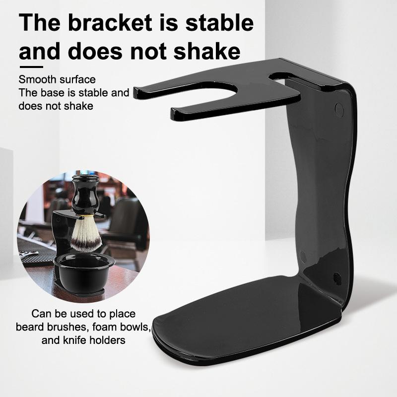 Metal Men Shaving Tool Holder Silver Compact Curved Shaving Brush Manual Razor Stand Holders Beard Clean Shaver