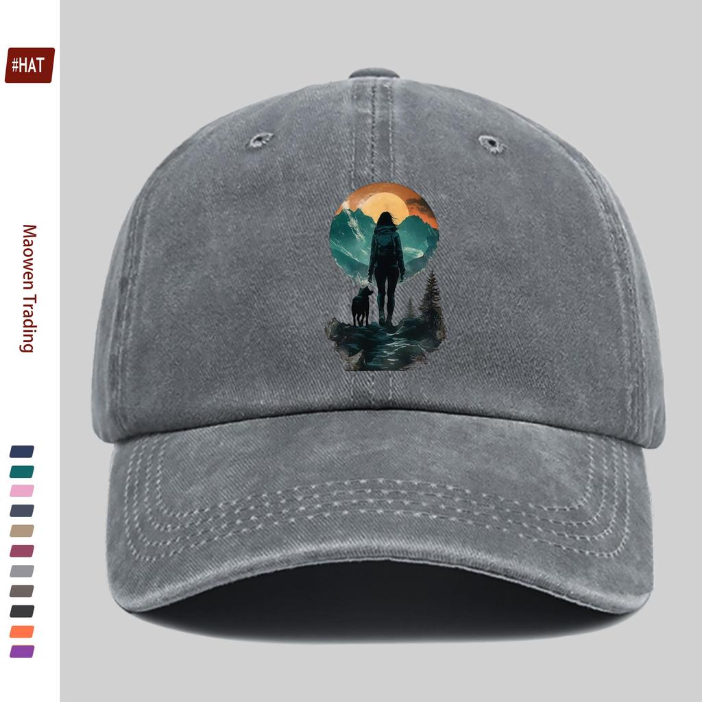 Pc Sunset Pattern WomenS Outdoor Casual Sports Printed Baseball Cap  Adjustable Buckle Lightweight Polyester Ideal For Tra