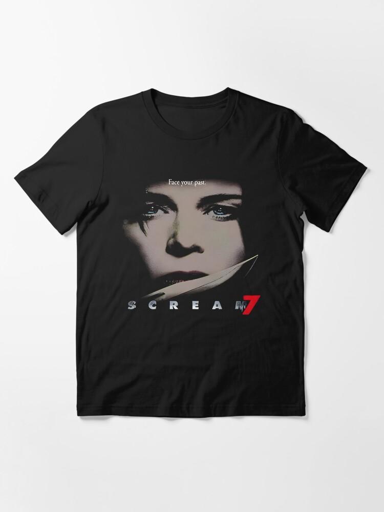 

2026 Scream 7 Sidney Prescott Face Your Past T-shirt 100% Cotton Horror Movie Graphic Tee Unisex Black Casual Tops 2XL